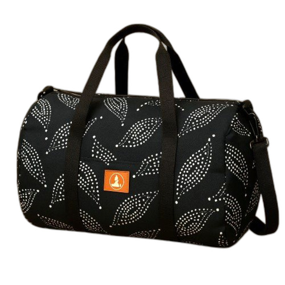Warrior2 Handbags - Warrior2 Black Duffel Bag Gym Travel Yoga Weekender Duffle Carryall Dot Print